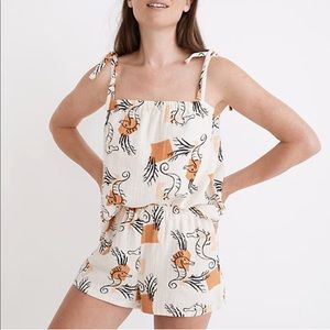 Lightestspun Pajama Set in Seahorse Sketch
